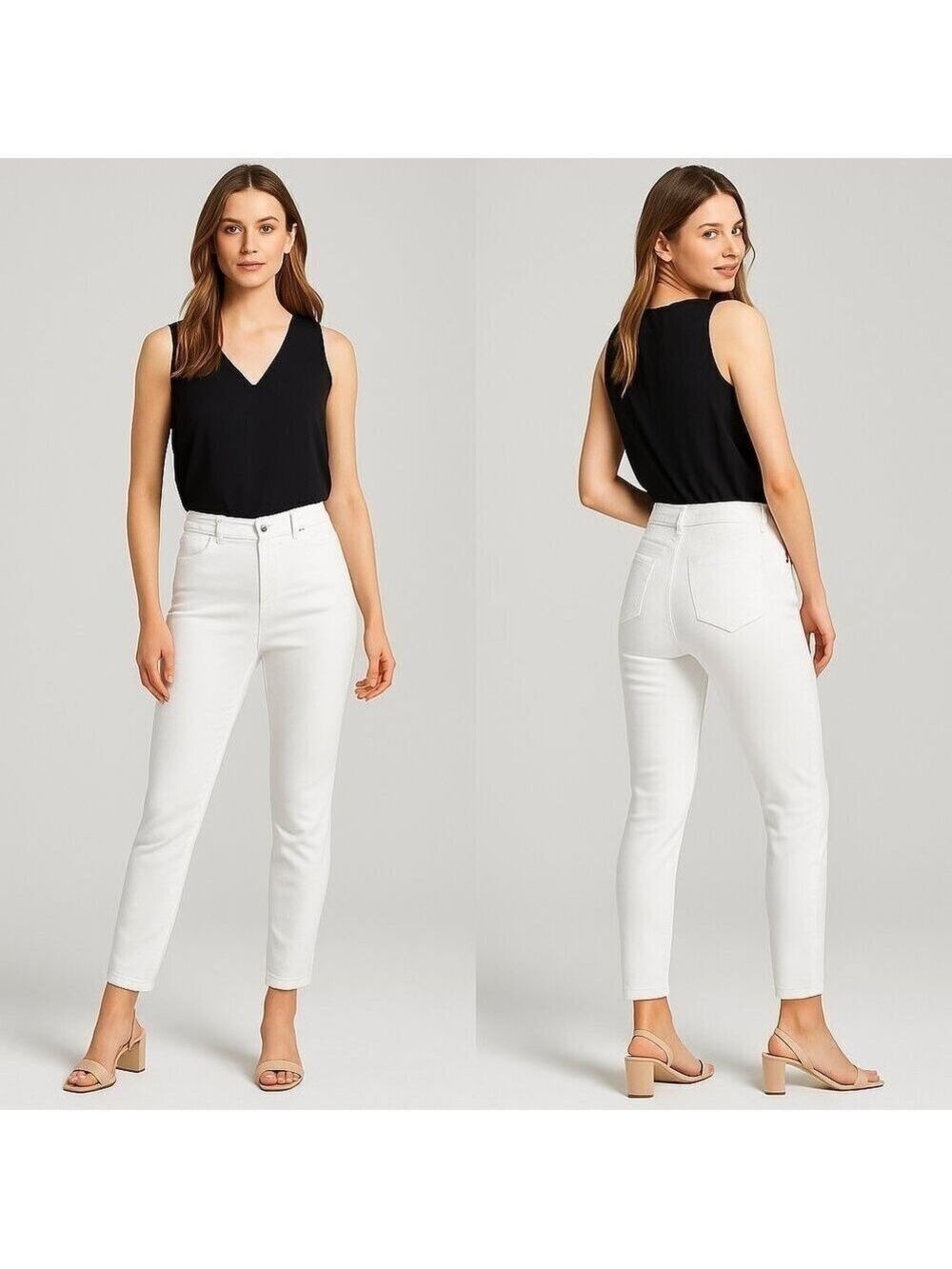 🤍👖 CHICO’S Women’s High Rise Ankle Skinny Jeans Size 4 ✨ Classic White